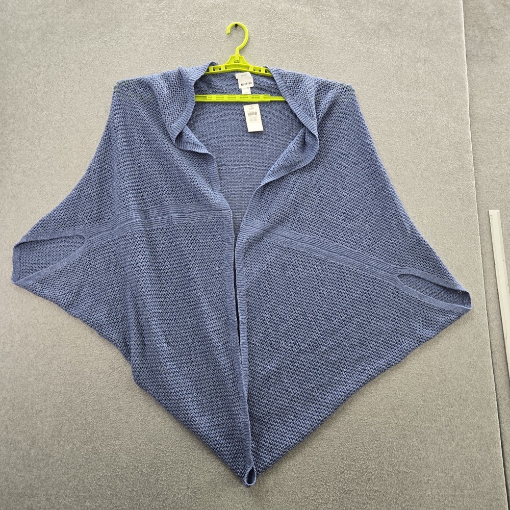 J. Jill Women Sweater XL-3X Blue Poncho Pure Sweater Sleeveless